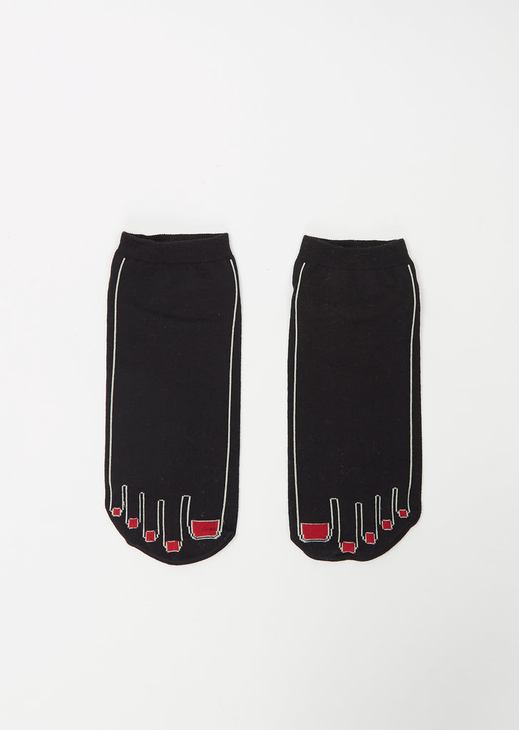 Nail Short Socks — Black