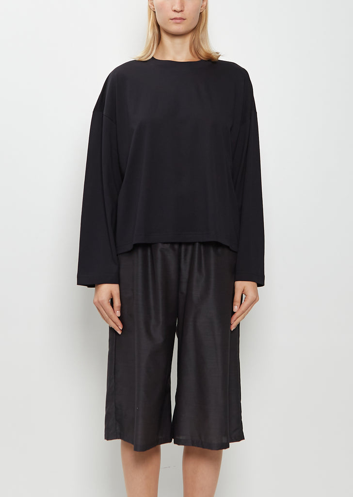 Box Cotton Felt Round Neck Sweater