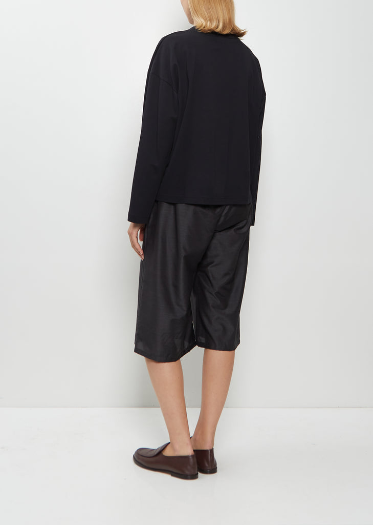 Box Cotton Felt Round Neck Sweater