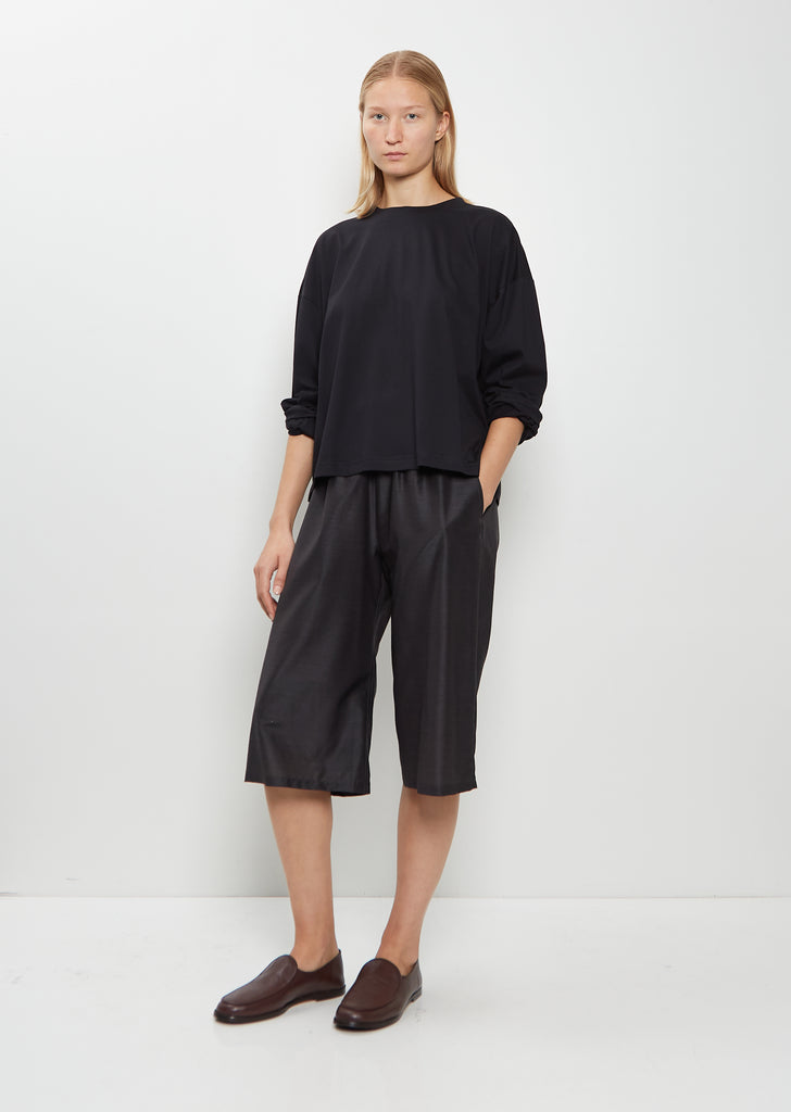 Box Cotton Felt Round Neck Sweater
