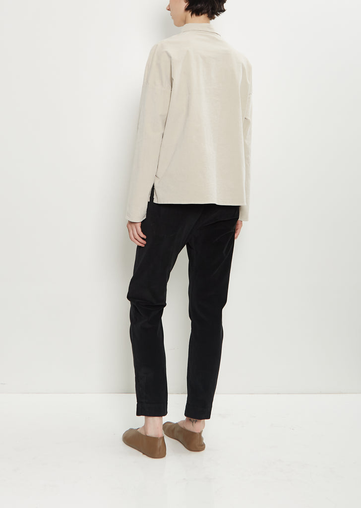 Velvet Short Collar Shirt — Oatmeal