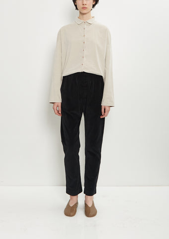 Velvet Slim Trousers — Black