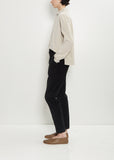 Velvet Slim Trousers — Black