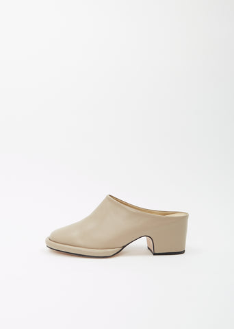 Leather Arch Mule — Greige