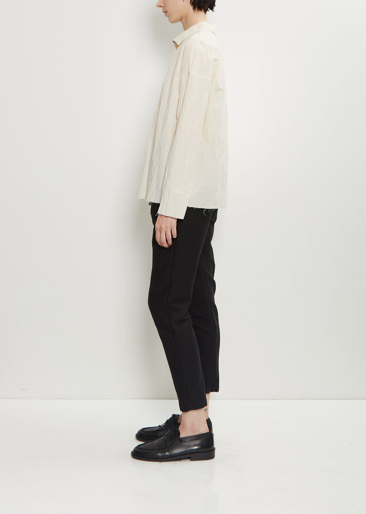 Light Wrinkled Cotton Short Collar Shirt