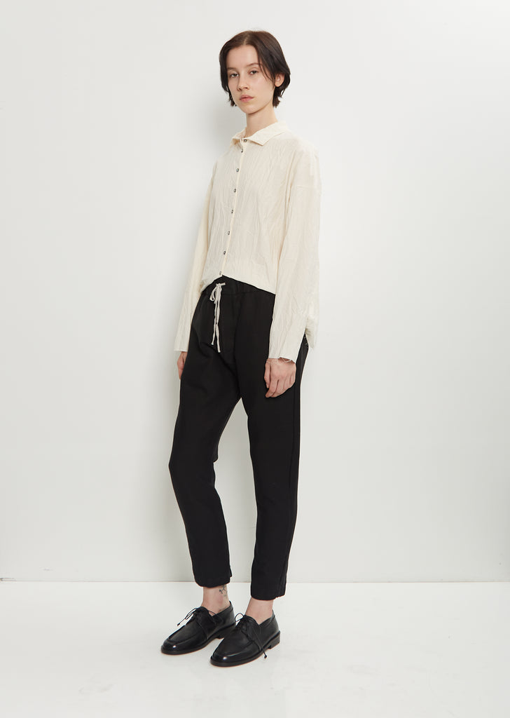 Stretch Wool Cotton Slim Trousers