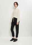 Stretch Wool Cotton Slim Trousers