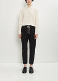 Stretch Wool Cotton Slim Trousers