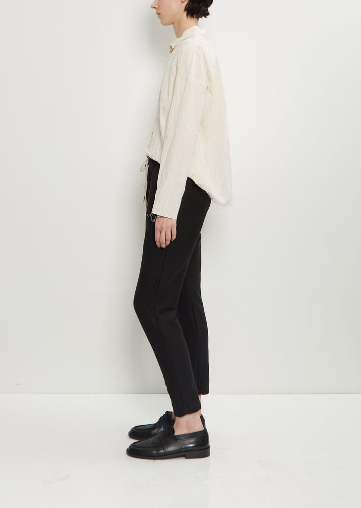 Stretch Wool Cotton Slim Trousers