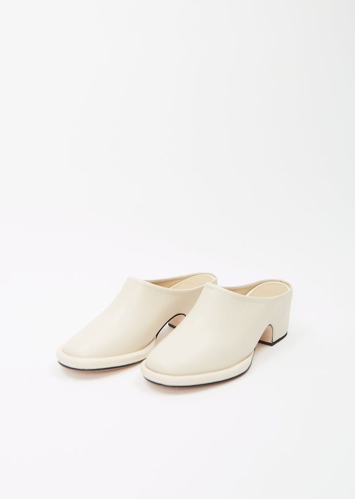 Leather Arch Mule — Ivory