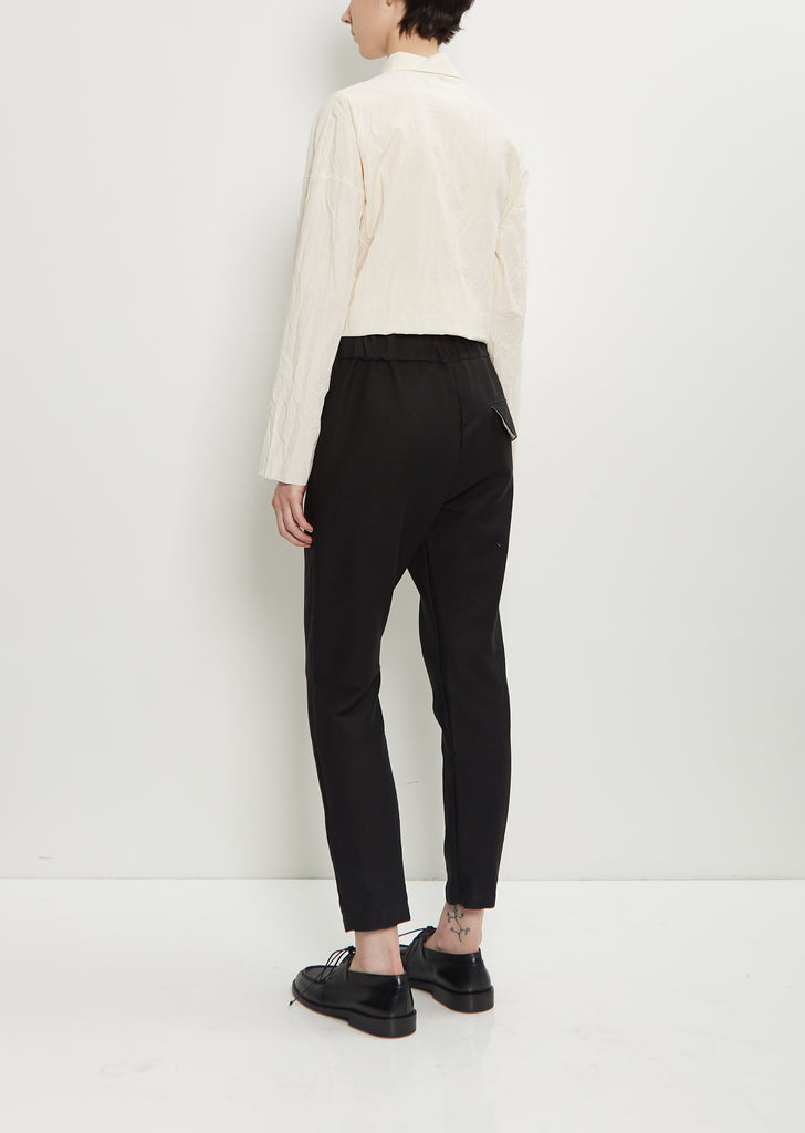 Stretch Wool Cotton Slim Trousers