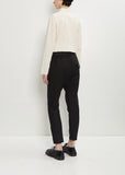 Stretch Wool Cotton Slim Trousers