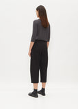 Cropped Balloon Trousers — Black