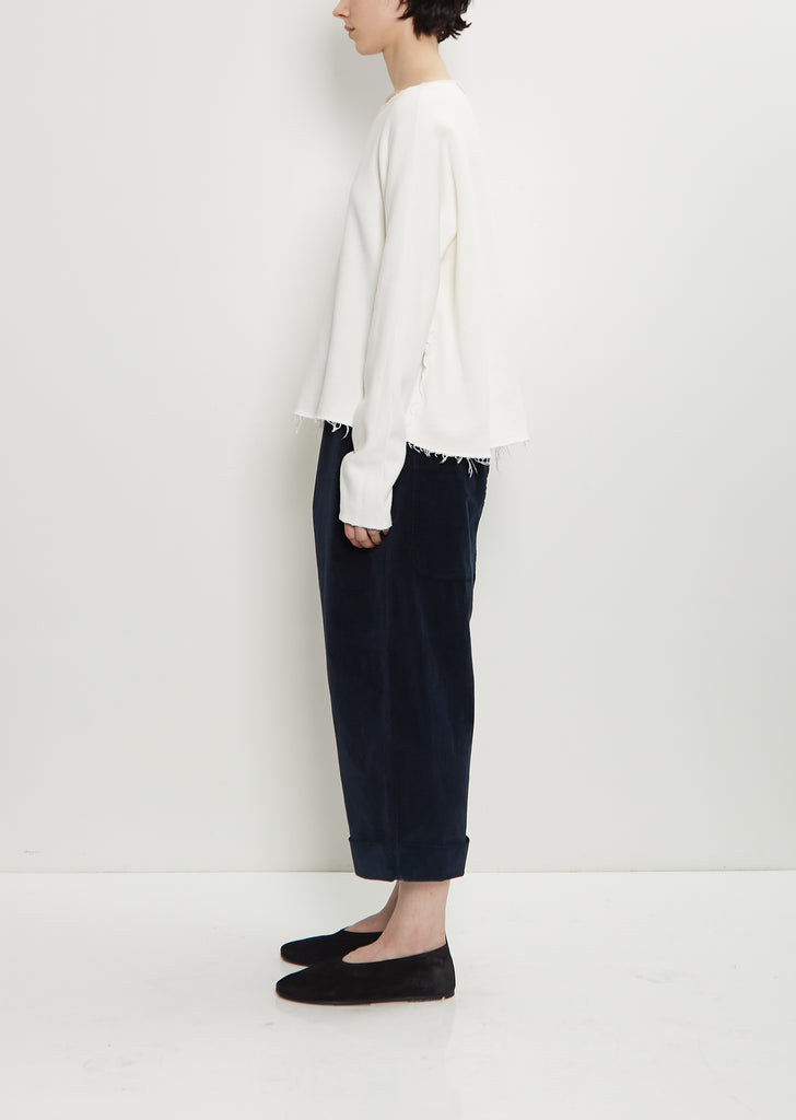 Heavy Jersey Raw Edge Sweater — Milk
