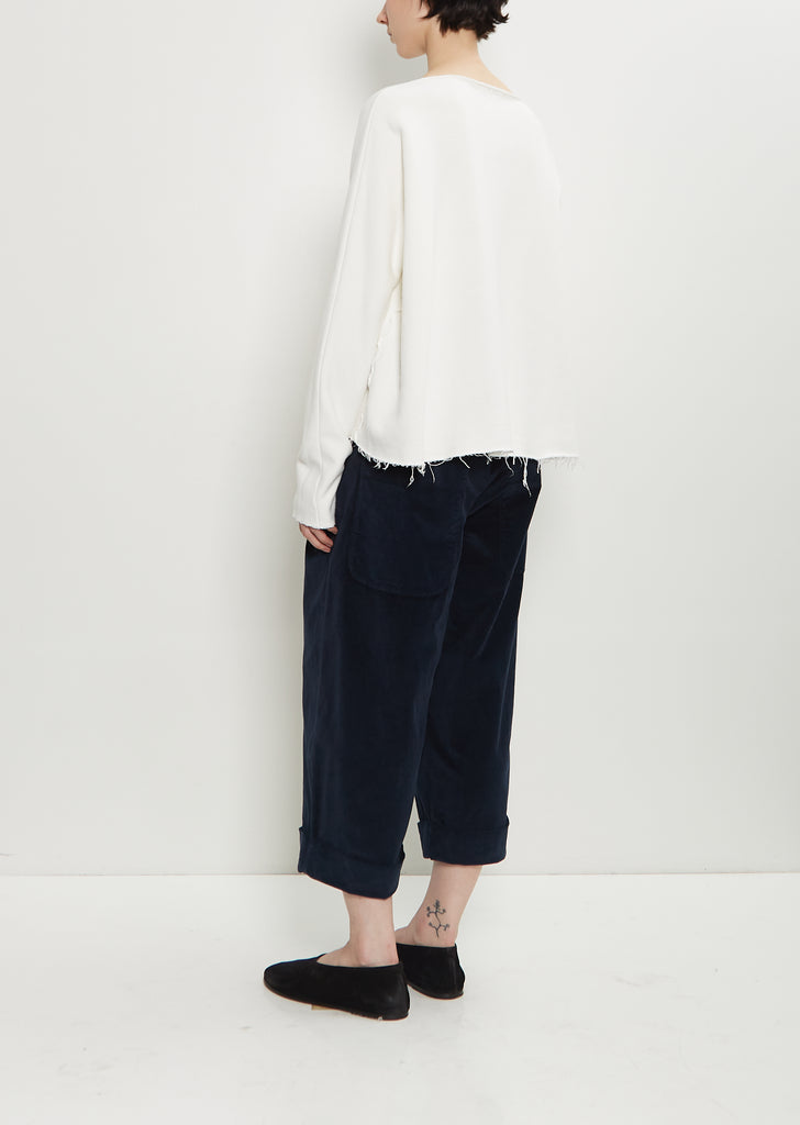 Heavy Jersey Raw Edge Sweater — Milk