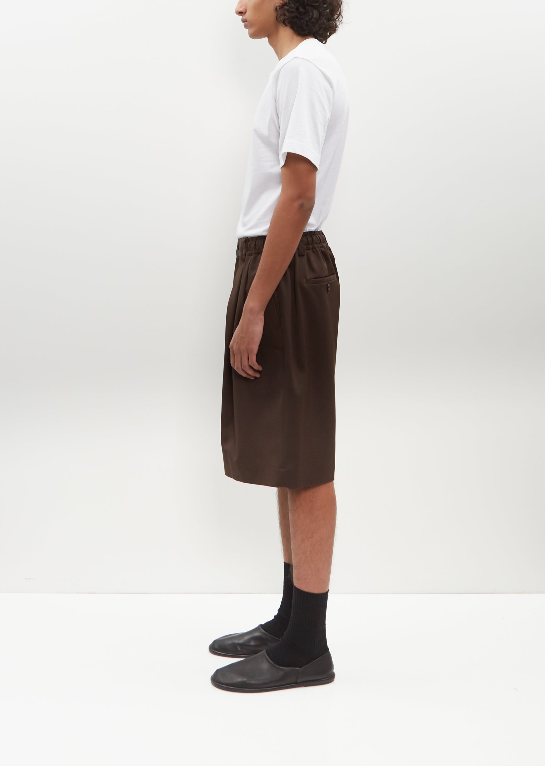 Wide Easy Short Trousers — Military Khaki – La Garçonne