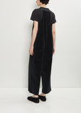 Velvet Salopette Jumpsuit — Black