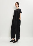 Velvet Salopette Jumpsuit — Black