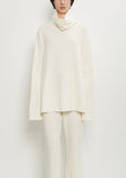 Stretch Jersey Big Big Turtleneck Sweater — Milk
