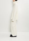 Stretch Jersey Big Big Turtleneck Sweater — Milk