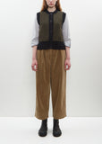 Wool Contrast Trim Waistcoat