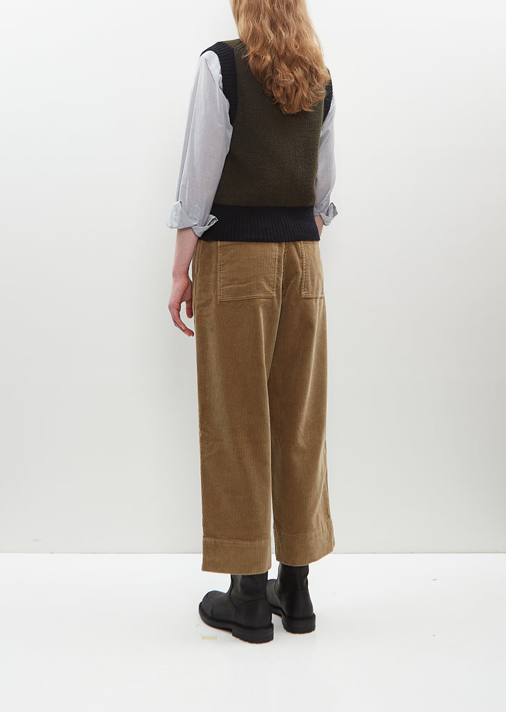 Wool Contrast Trim Waistcoat