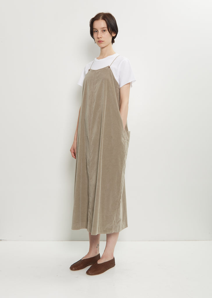 Velvet Salopette Dress — Marron Glace