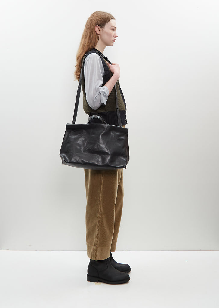 Shopper Bag, Midi — Black