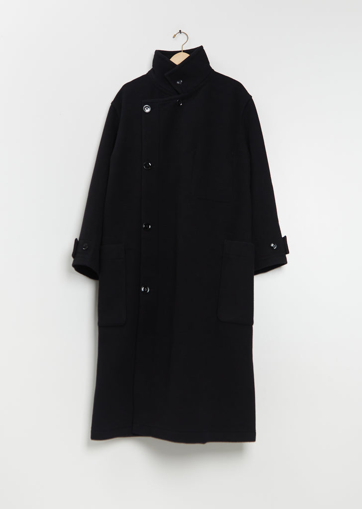Wrap Wool Coat — Black