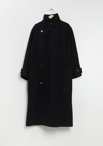 Wrap Wool Coat — Black