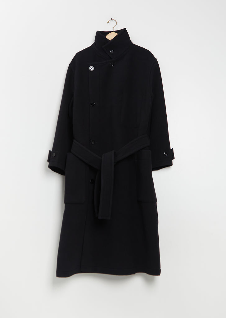Wrap Wool Coat — Black