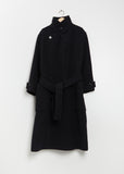 Wrap Wool Coat — Black