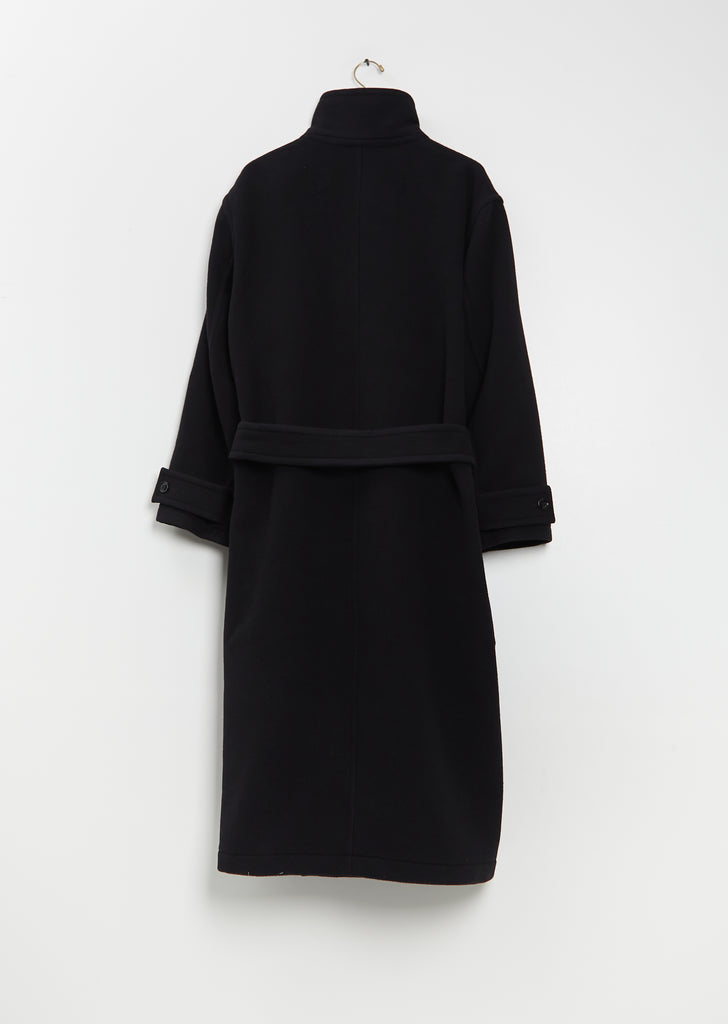 Wrap Wool Coat — Black