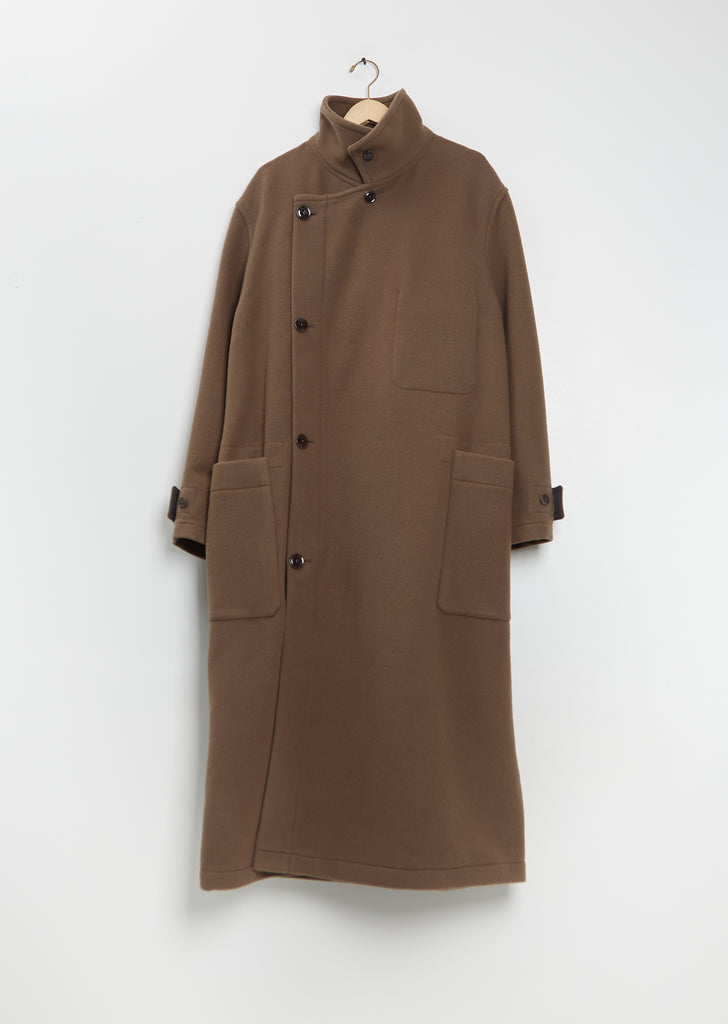 Wrap Wool Coat — Dark Squirrel