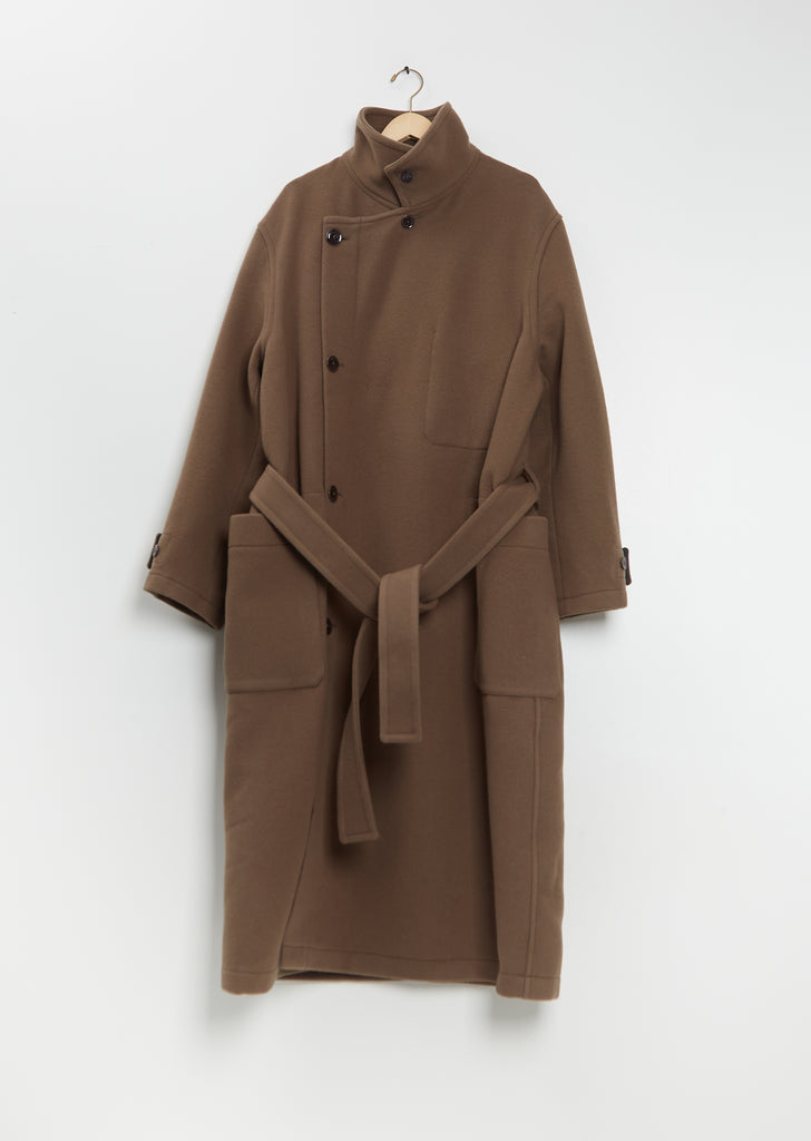 Wrap Wool Coat — Dark Squirrel