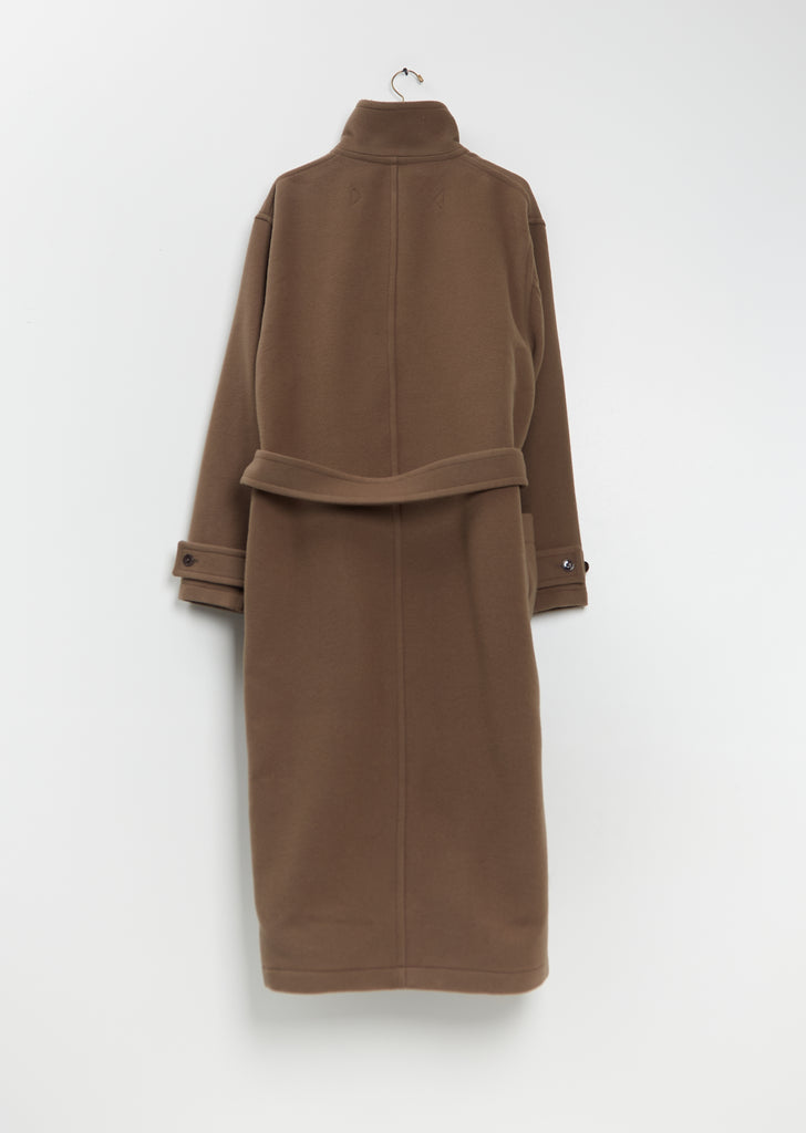 Wrap Wool Coat — Dark Squirrel