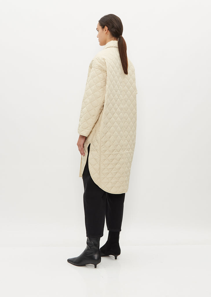 Quilted Cocoon Coat t —  Stone