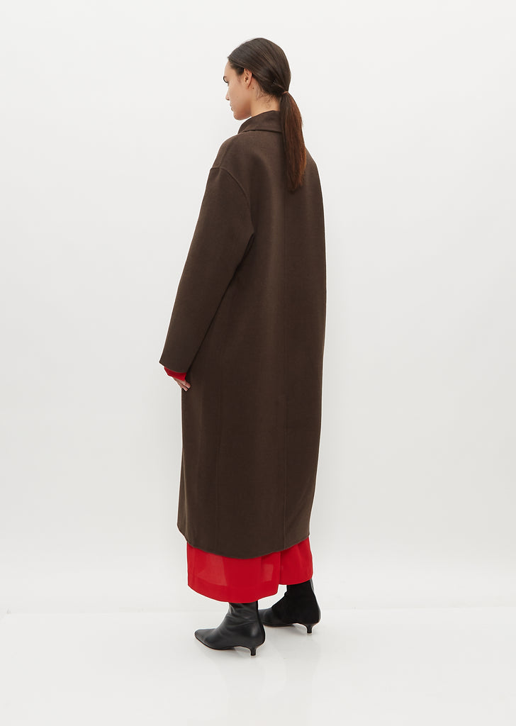 Doublé Wool Car Coat — Chocolate Melange