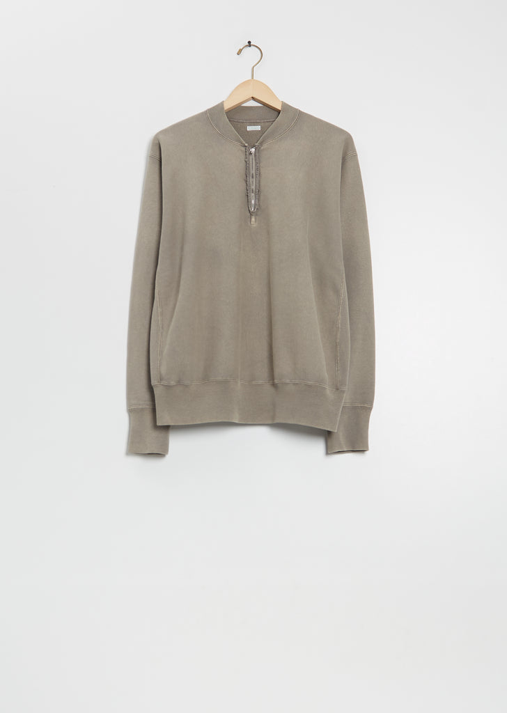 Vintage Half Zip Rib Collar Sweatshirt