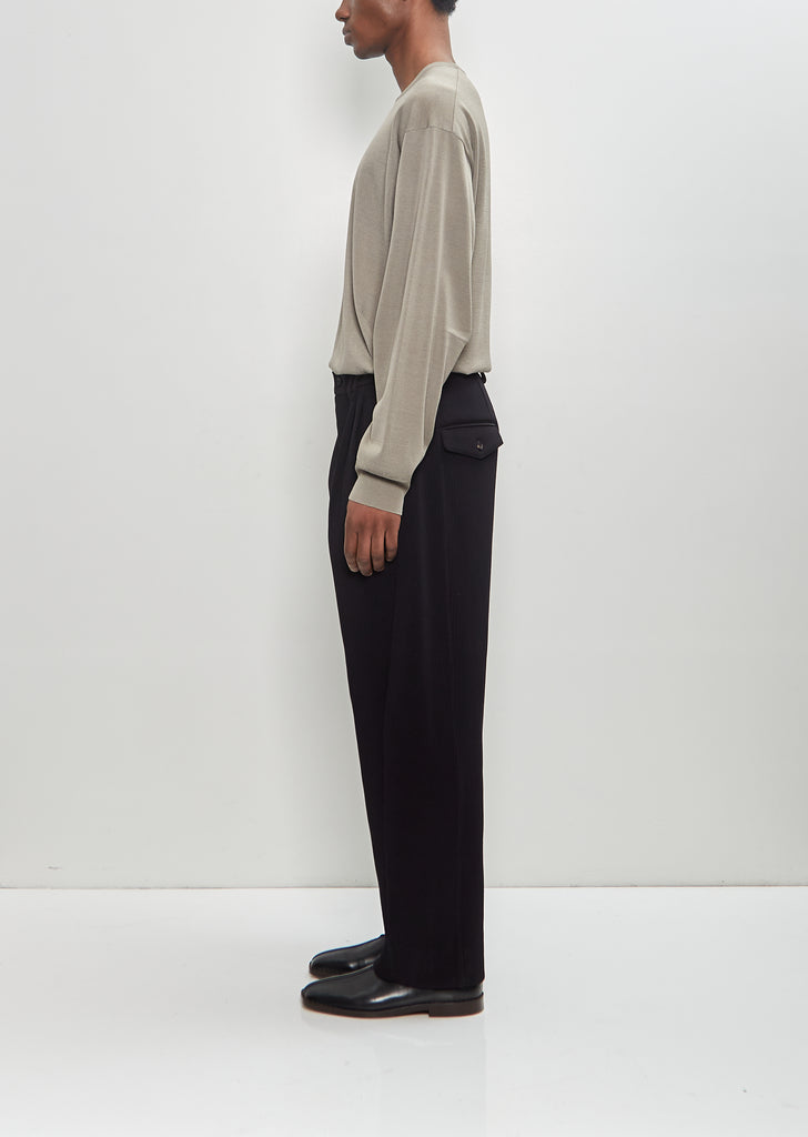 Gradation Pleats Twist Seam Wide Trousers