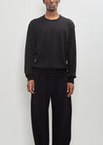 Wool Silk Knit Tucked Long Sleeve — Black