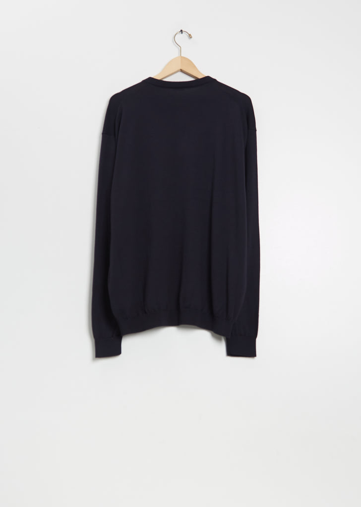 Henley Neck Wool Sweater