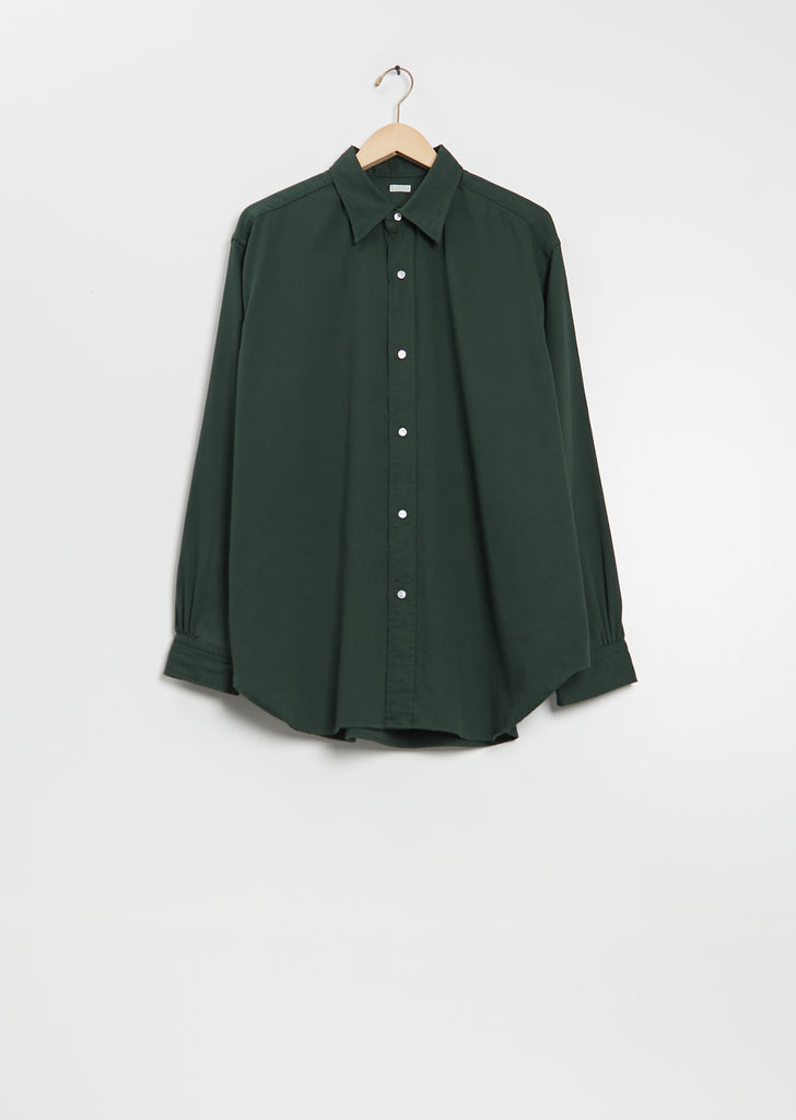 Regular Collar Cotton Shirt — Green