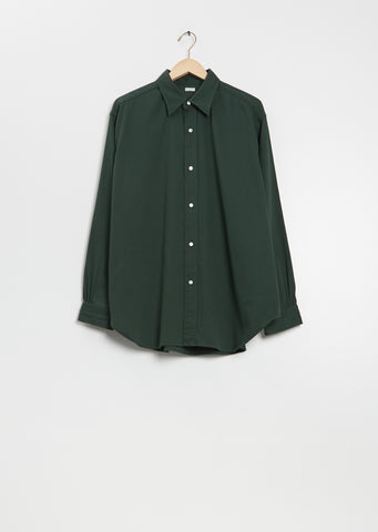 Regular Collar Cotton Shirt — Green