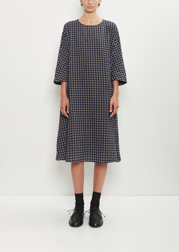 Wool Micro Tartan Tunic Dress