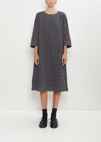 Wool Micro Tartan Tunic Dress
