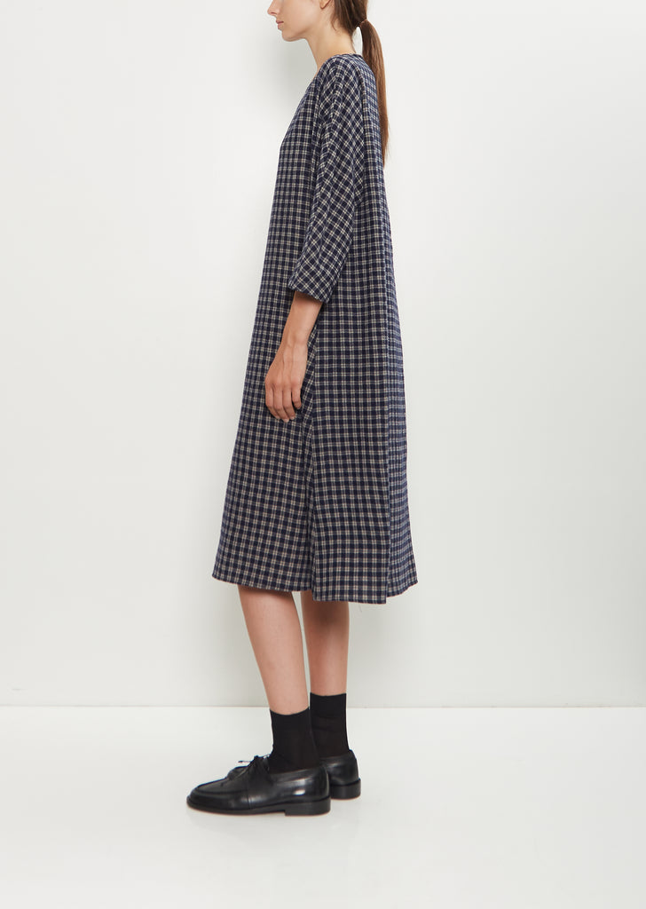 Wool Micro Tartan Tunic Dress