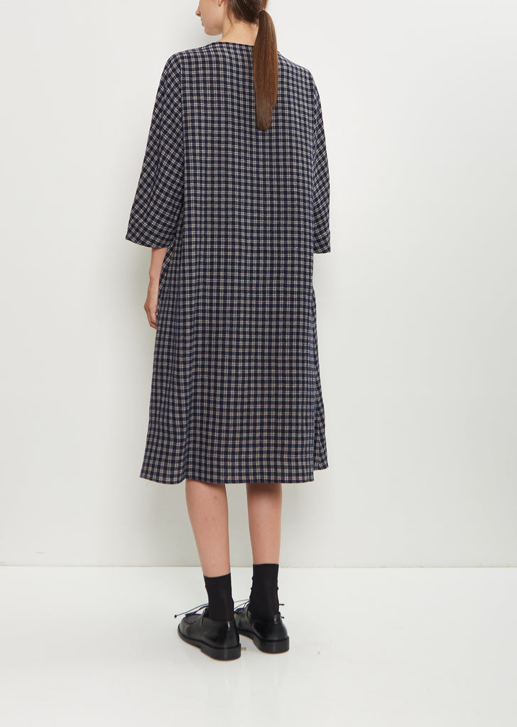 Wool Micro Tartan Tunic Dress