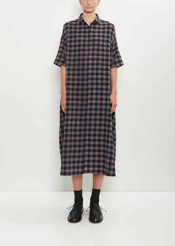 Wool Check Shirt Dress