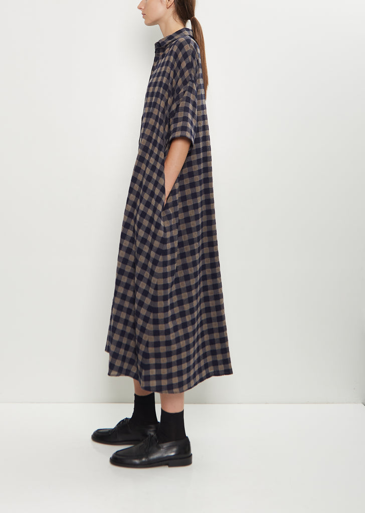Wool Check Shirt Dress